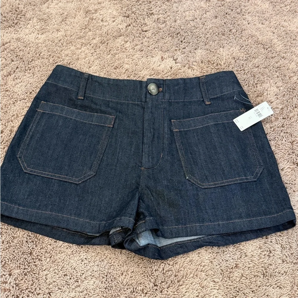 NWT new 31 Anthropologie Maeve Colette denim Jean shorts dark wash pockets - Picture 3 of 17